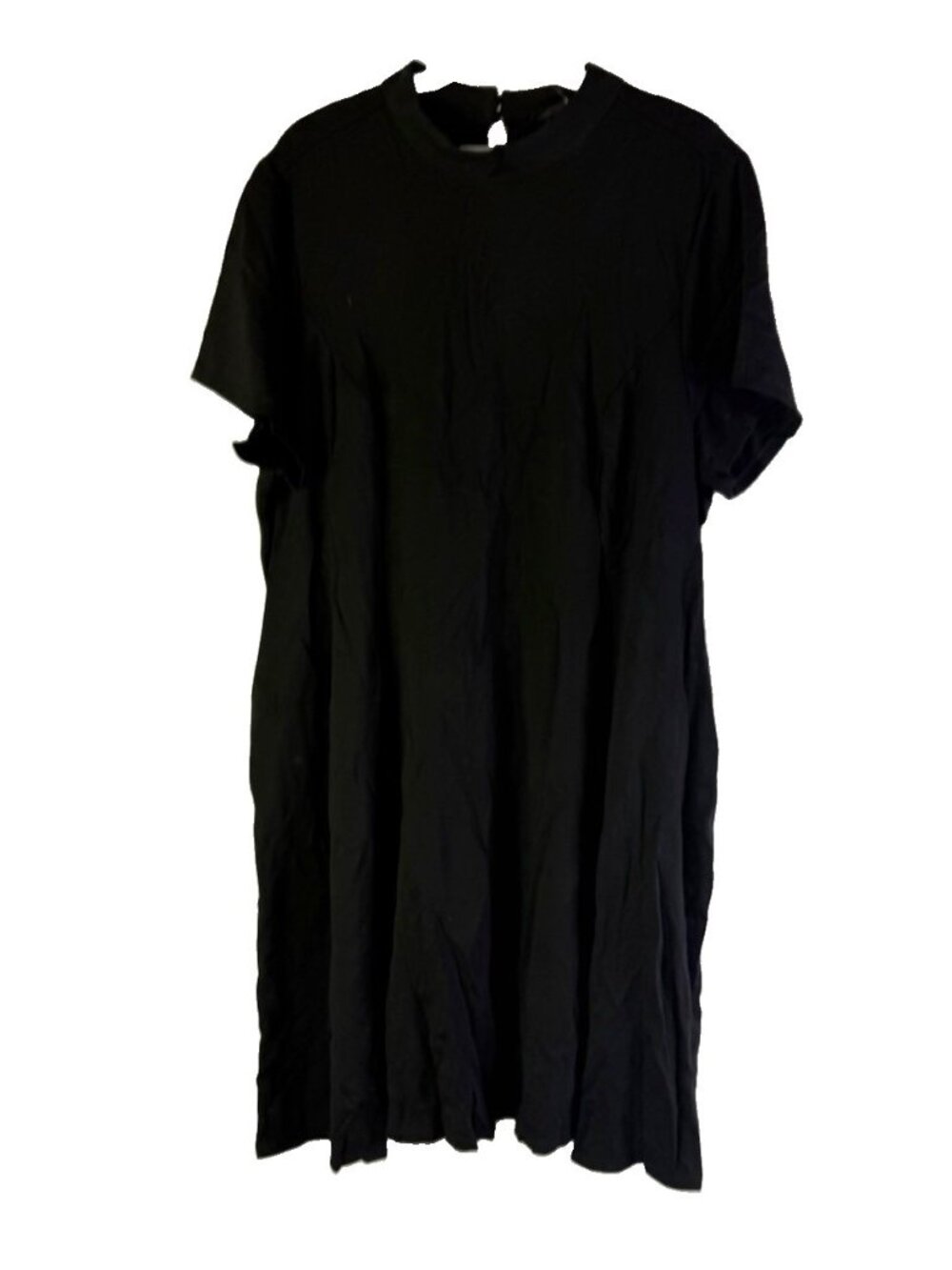 New Torrid Mock Neck Ponte Knit Trapeze Dress Black
